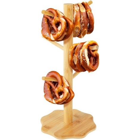Support Bretzel Bois Présentoir Arbre, Étagère Saucisses pour Hôtels Beignets Tasses Aucunely (1/5)