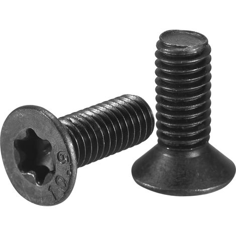 30Pcs Vis À Tête Plate Torx M6-1 x 16mm Finition Oxyde Noir (1/5)