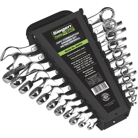 Sealey Siegen Metric/Imperial Combination Spanner Set 22pc S0404