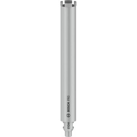 Bosch – Couronne diamantée pour béton armé 42 mm – Longueur 400 mm – 4 segments de 10 mm – Soudage laser pour durabilité