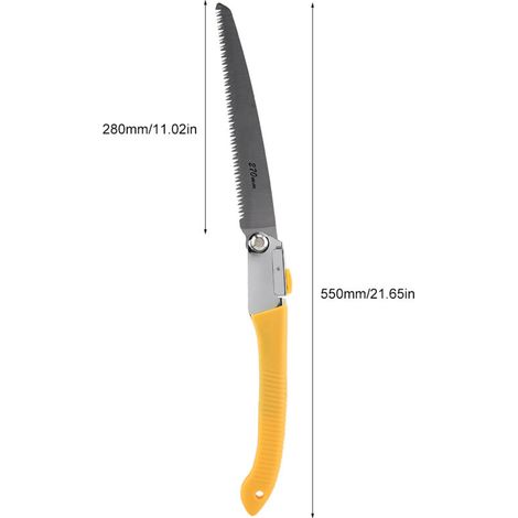 Scie Pliable pour Élagage et Jardinage Multifonctionnelle - Parfaite pour les Arbres et les Buissons - Manche Jaune 270 mm - Idéale pour le Bricolage et l'Entretien du Jardin-KZQ