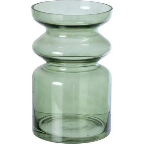 Vase Design en Verre "Kurt" 25cm Vert Olive (1/2)