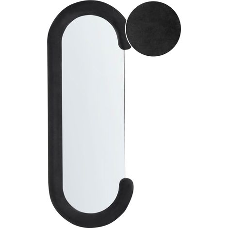 Espejo de pared moderno colgante decorativo marco irregular terciopelo negro 54 x 158 cm Loches