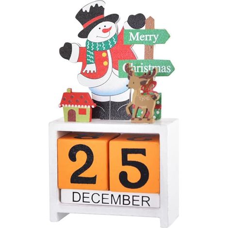 Christmas table calendar, table number, date, wooden blocks, Christmas calendar, desk calendar, Christmas decoration C (1/5)