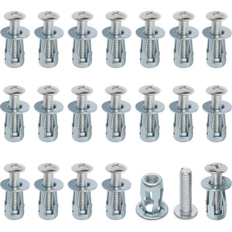 Lot de 20 fixations pour plaques de plâtre, boulons d'ancrage robustes en acier au carbone pour plaques de plâtre, cloison sèche, aggloméré, support (M6 x 25 mm) (1/5)