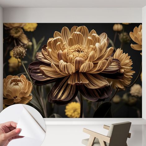 Papier peint autocollant avec imprimé pour cuisine facile à appliquer pour mur a motif Élégance florale 152x104 cm (1/5)
