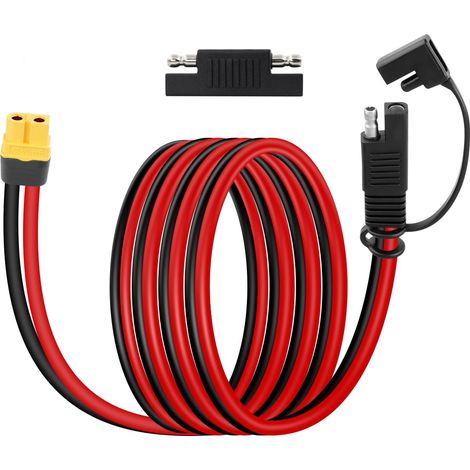 Rallonge adaptateur xt60 vers sae, xt60 femelle vers sae avec adaptateur d'inversion de polarité pour générateurs solaires panneaux solaires portables de centrale électrique (1,5M) (1/5)