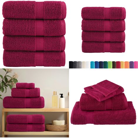 Premium Gästetücher SOLUND 4 Stk. Bordeaux 30x50 cm 600 g/m² - Badetuch - Baumwolltuch (1/5)