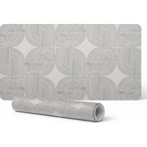 Alfombrilla protectora moderna para teclado con estampado geom茅trico de l铆neas, 120 x 60 cm.