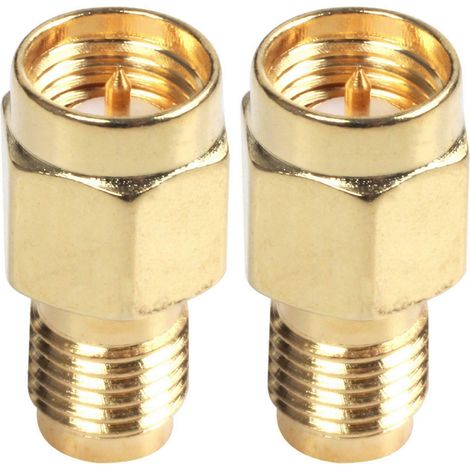 Deux connecteurs adaptateurs coaxiaux RF SMA mâle vers RP-SMA femelle robustes (1/5)