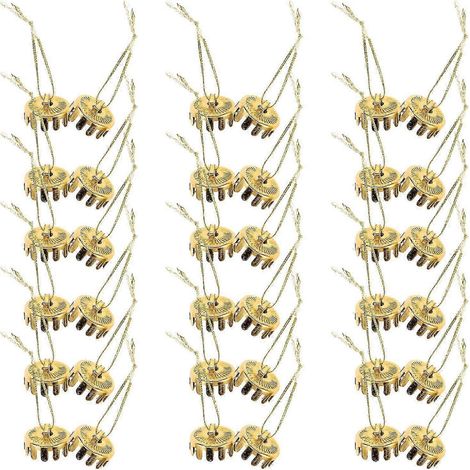 Embouts dorés incassables en plastique, 100 crochets de rechange pour décorations de sapin de Noël, crochets ronds pour décorations festives (1/5)