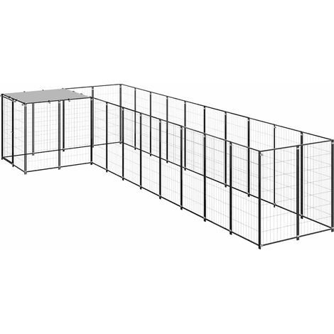 Maison Exclusive - Gabbia per Cani Nera 7,26 m² in Acciaio (1/5)
