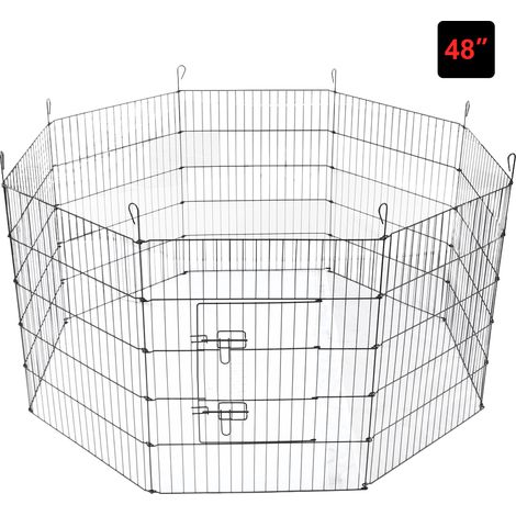 8 Panel Pet Puppy Playpen Folding Dogs Cats Rabbits Run Cage 48"