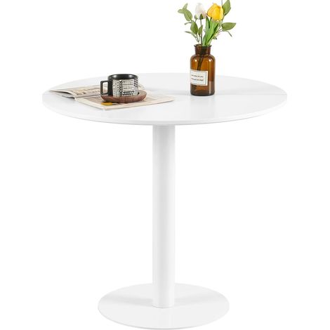 H.J Wedoo – Table à manger ronde pliante 80x80cm – Plateau MDF facile à nettoyer – Pour 2 à 4 personnes – Hauteur 73cm – Design minimaliste (1/5)