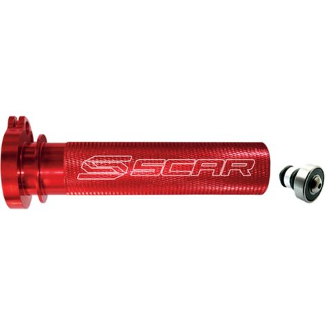 Carrete de gas de aluminio Scar Racing con rodamiento para Kawasaki KX 250 '19-'25, KX 450 '19-'25, Suzuki RMZ 250 '04-'06, RMZ 450 '05-'25, Yamaha YZ / YZF color rojo
