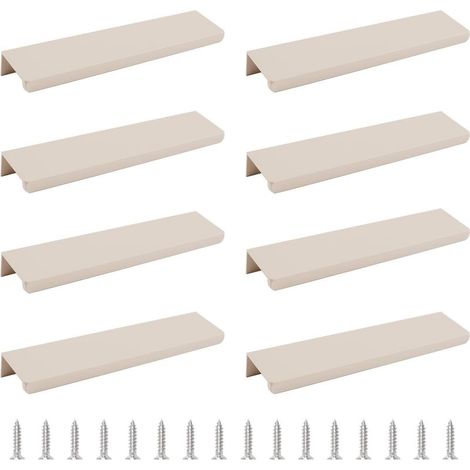 Set of 8 concealed drawer handles made of cashmere aluminum alloy for kitchen cabinet doors, 150 mm (1/5)