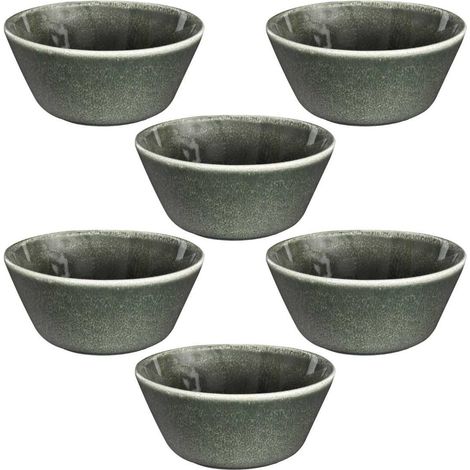 Set de 6 bols en céramique au grés du temps vert (Ø15cm) - MAKA (1/3)
