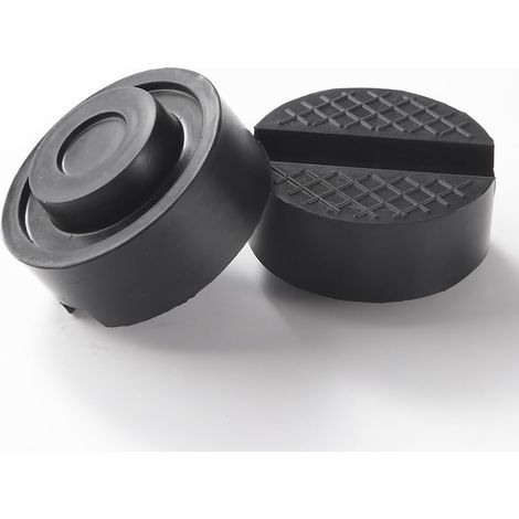 2 Pièces Bloc en Caoutchouc, Caoutchouc Cric, Tampon pour cric avec Conception antidérapante, pour Protégez Votre Voiture en la Levant par Le cric hydraulique (1/5)