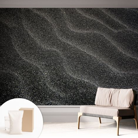 Papier peint intissé mural avec imprimé motifs décoratifs - style contemporain - Colle incluse gratuite Vagues de sable 312x219 cm (1/5)