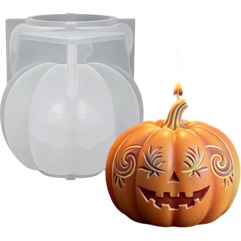 Moule à bougie Outil 3D en plâtre époxy pour Halloween  Moules à bougies DIY pour la décoration de la maison les loisirs créatifs la le bricolage d'Halloween (1/5)