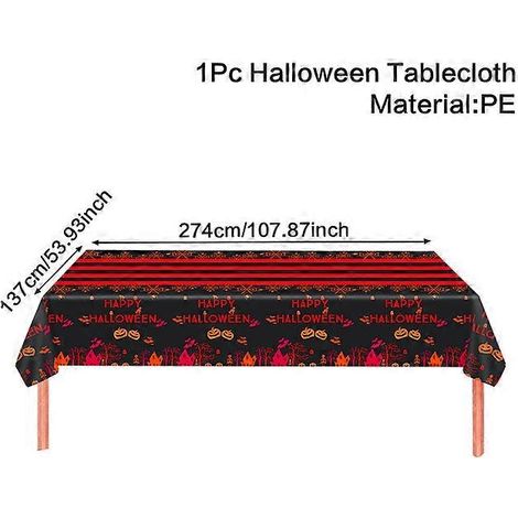 Nappe jetable Halloween, motif citrouille, fantôme, chauve-souris et château, nappe métallisée pour fête d'Halloween, décoration d'Halloween 202415 (1/5)