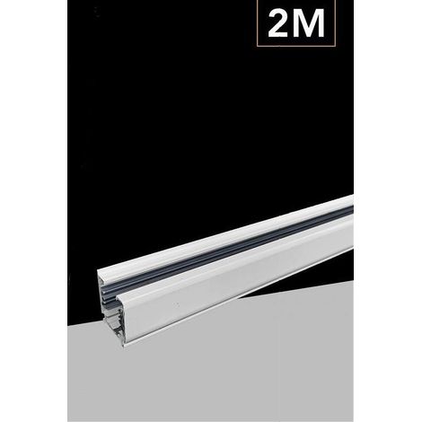 Trade Shop - Binario Trifase Bianco Nero Da 2 Metri Sistema Di Illuminazione Faretto Gf016-2m -      Blanco (1/2)