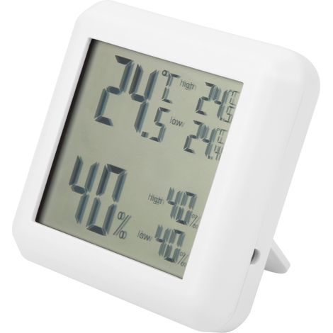 Thermomètre-hygromètre numérique de bureau avec écran LCD pour l'intérieur, moniteur de température et d'humidité. (1/5)