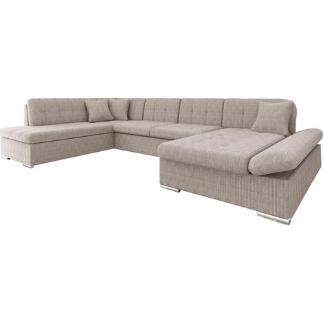 Sofá rinconero Comfivo Tilia I, Derecha, Función de descanso, Almacenaje, 345x205x76cm, 0