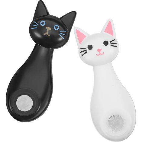2 Pièces Crochets Adhésifs Magnétiques sans Perçage pour Fête, Support Mural en Plastique de Chat pour Clés et Téléphones, pour Décoration Maison et Bureau (1/5)
