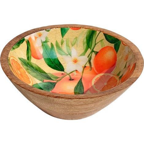 Orangenschale aus Holz und Kunstharz (Größe S)  Obstdekoration