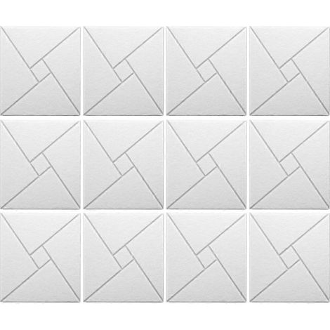 Packung mit 12 selbstklebenden Akustikpaneelen, 30,5 x 30,5 x 1 cm, aus schallabsorbierendem Schaumstoff, für Wände (weiß). (1/5)