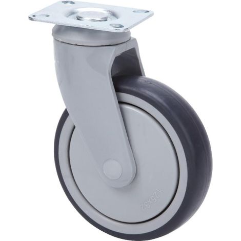 rueda giratora placa nylon 10an100-an poliur.gris inyect.eje bolas (1/2)