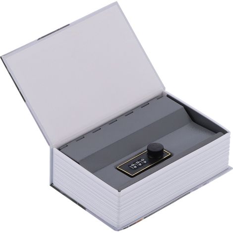 Mini coffre-fort original en forme de livre, idéal pour ranger de l'argent à la maison, au salon ou au bureau.