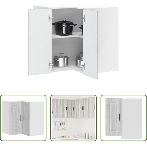 Eckschrank - Küchen-Eckhängeschrank Porto Grau Sonoma Holzwerkstoff (1/5)