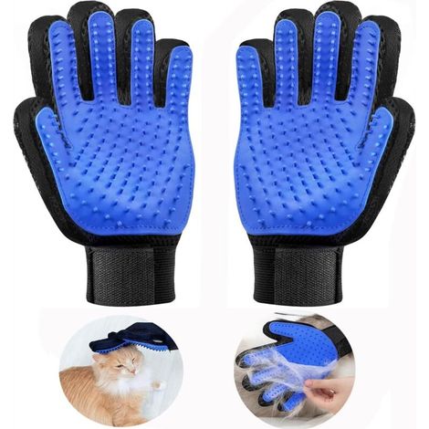 Tierpflegehandschuhe – Bürste und Massage für Hunde und Katzen, weiche Handschuhe für Fell und Haare (1 Paar) (1/5)