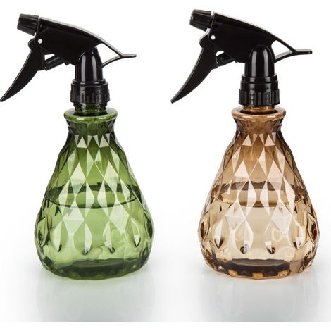 Lot de deux flacons pulvérisateurs, flacons en plastique réutilisables et réglables, rechargeables pour les solutions de nettoyage, le jardinage et les pots de plantes. (1/5)