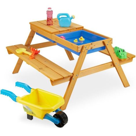 Kids picnic table with benches in white