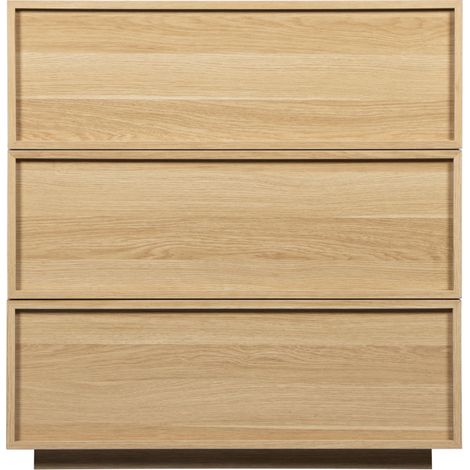 Commode 3 tiroirs en bois L85cm - Bois clair - Joy (1/5)