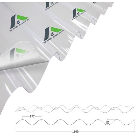 Polycarbonate Ondulé Grandes Ondes Opale 1580x1100mm (1/2)
