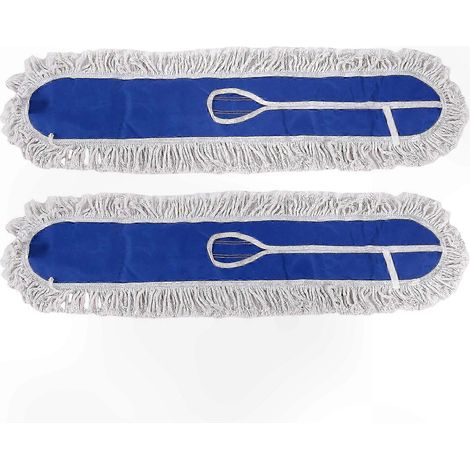 Tapis de balai à poussière lavable de 36 pouces, adapté aux sols en bois dur, en carrelage et en béton dans les environnements commerciaux, bleu. (1/5)