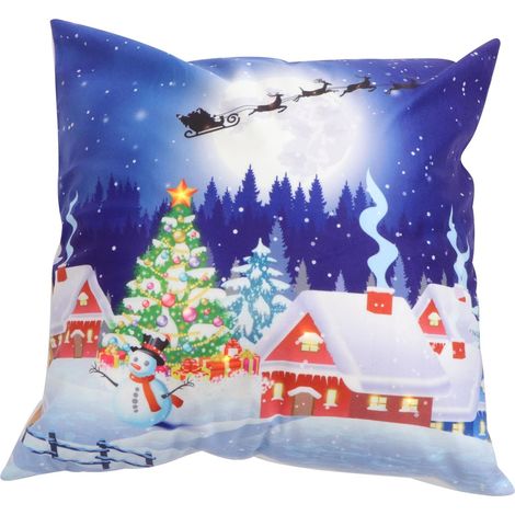 Kissenbezug Plüsch Atmungsaktiv Weihnachtlicher LED aus Dekoratives Leuchtkissen mit Cartoon (1/5)