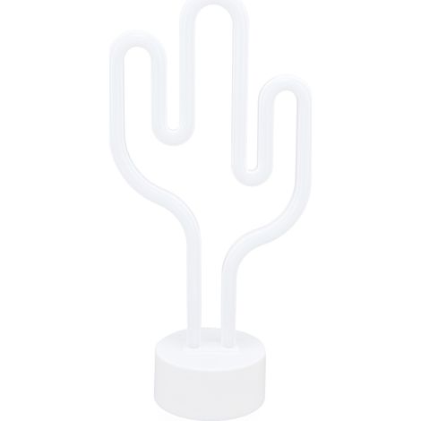 Lampe néon cactus avec socle, veilleuse à piles, lumière verte, idéale pour le salon, la chambre ou les fêtes. (1/5)
