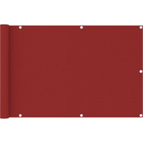 INLIFE Écran de balcon Rouge 90x400 cm PEHD