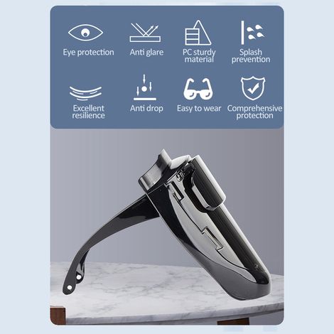 Masque de soudage PC, grande vue à 180 °, portable, résistant aux hautes températures pour la coupe par meulage à l'arc. (1/5)