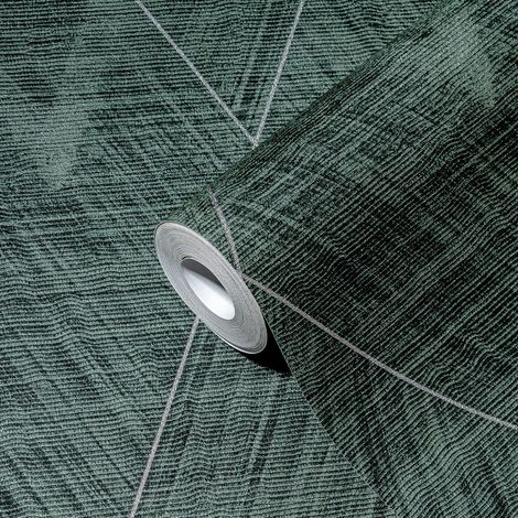 Papier peint à motif losanges idéal pour les salons et les salles à manger Papier peint intissé géométrique vert foncé avec vinyle (1/5)