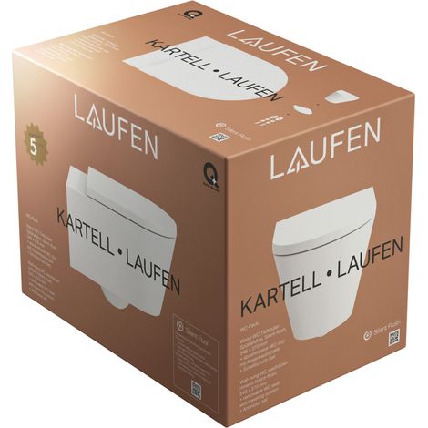 LAUFEN Kartell Ensemble de WC suspendu, 545x370mm, à fond creux,