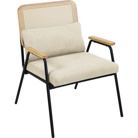 SVITA THEA Loungesessel Rattansessel Retrosessel Rattan Creme