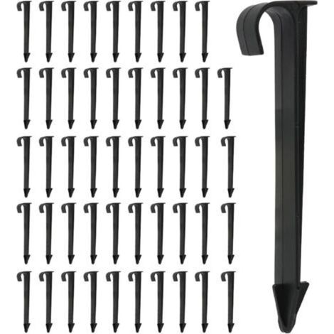 50 piquets de support, abs robuste, pour tuyau 16mm, fixation sol, jardin serre (1/4)
