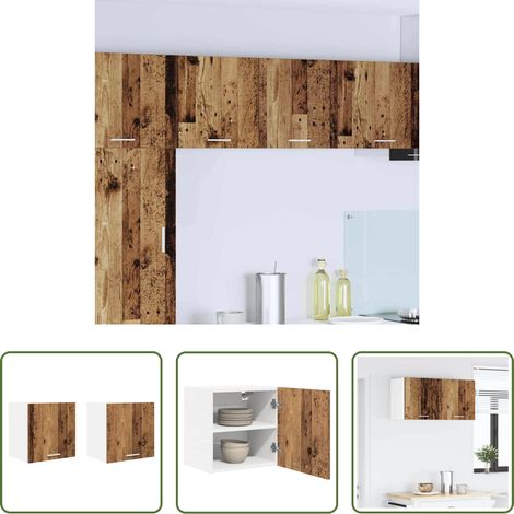 Hängeschrank - Hängeschrank mit Tür 2 pcs Altes Holz und Weiß 40 x 31 x 40 cm (1/5)