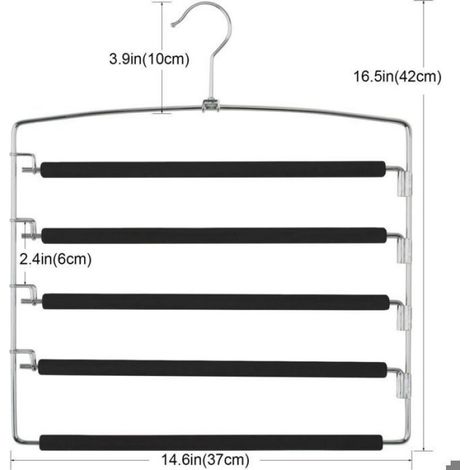 Organisateur de rangement pour pantalons - - Multicouches - Anti-glisse - Pack de 2 - Acier inoxydable (1/4)